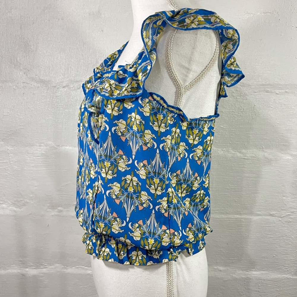 MAX STUDIO FLORAL RUFFLE TOP NEW WITH TAG - Picture 3 of 12